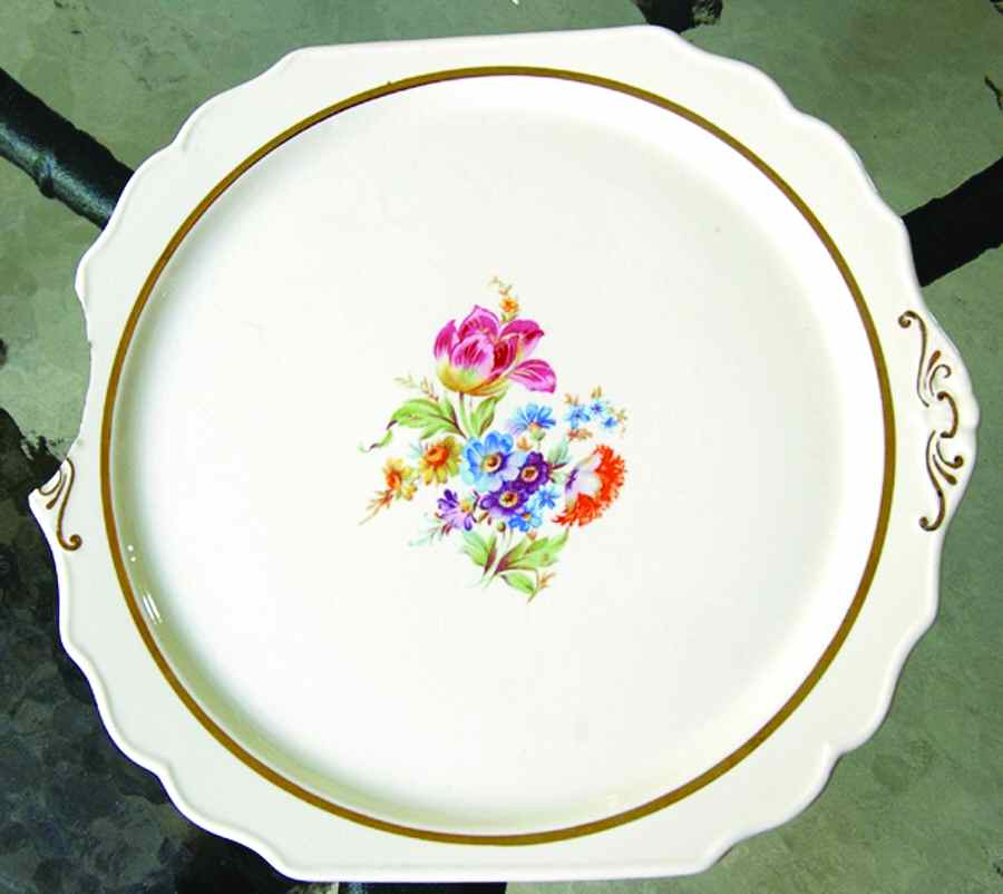 HD1 Handled Cake Plate by S H Deroy-1