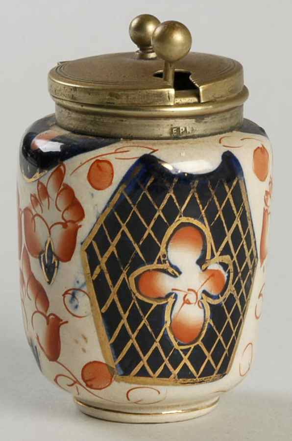 0363 Mustard W/Attached Metal Lid & Spoon by Hrs & Co-1
