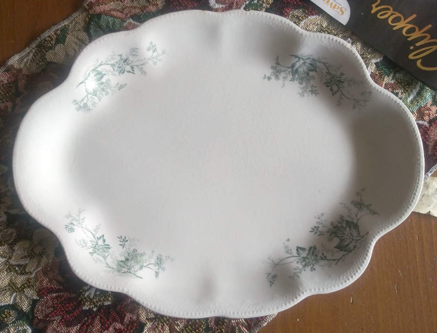 HLC2468 Blue Green 15" Oval Serving Platter by Homer Laughlin -1