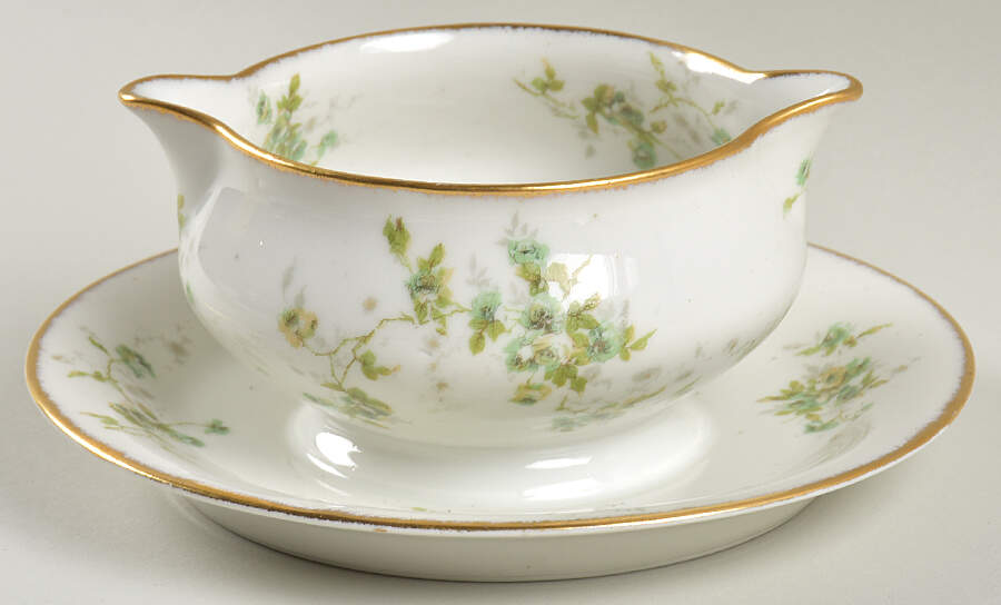Schleiger 150-14 Round Gravy Boat/Attached Underplate by Haviland-1