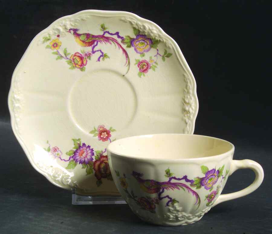 HLC3628 Flat Cup & Saucer Set by Homer Laughlin -1