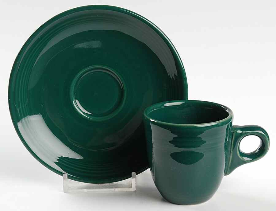 Fiesta Evergreen (Intro 2007) Flat Demitasse Cup & Saucer Set by Homer Laughlin -1