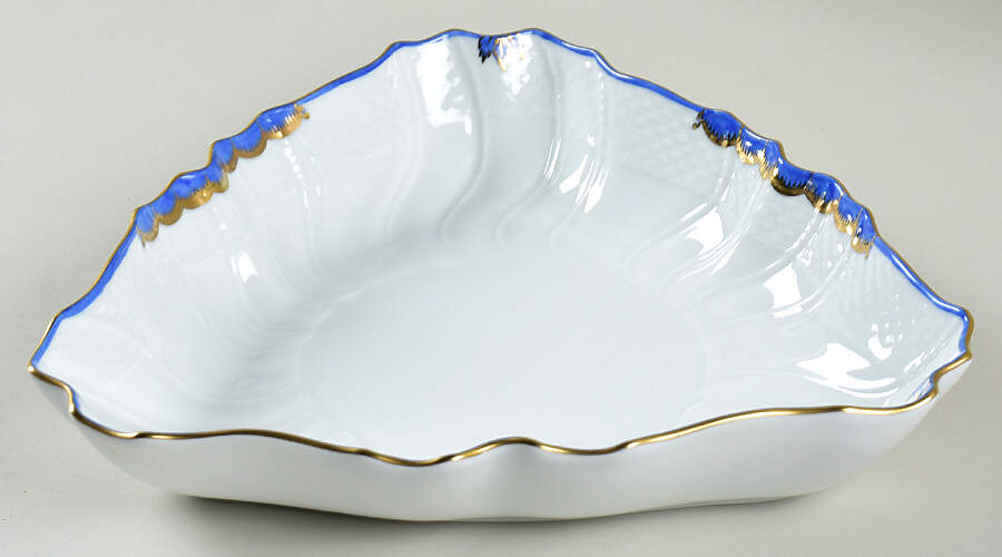 Princess Victoria Blue 9" Triangle Candy Dish by Herend-1