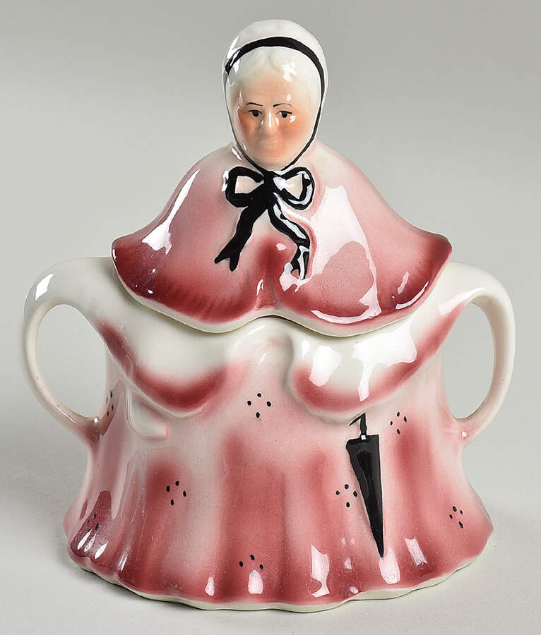 Little Old Lady Sugar Bowl & Lid by HJ Wood-1