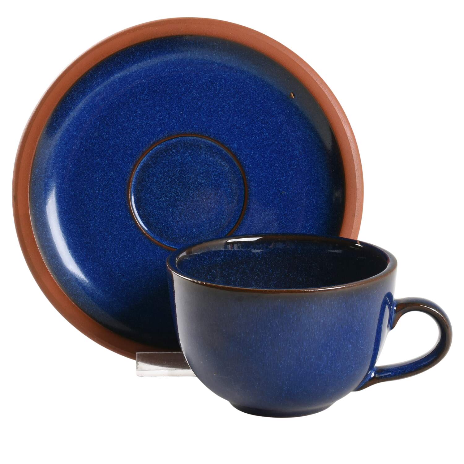 Suffolk Tableware Blue Flat Cup & Saucer Set by Henry Watson-1
