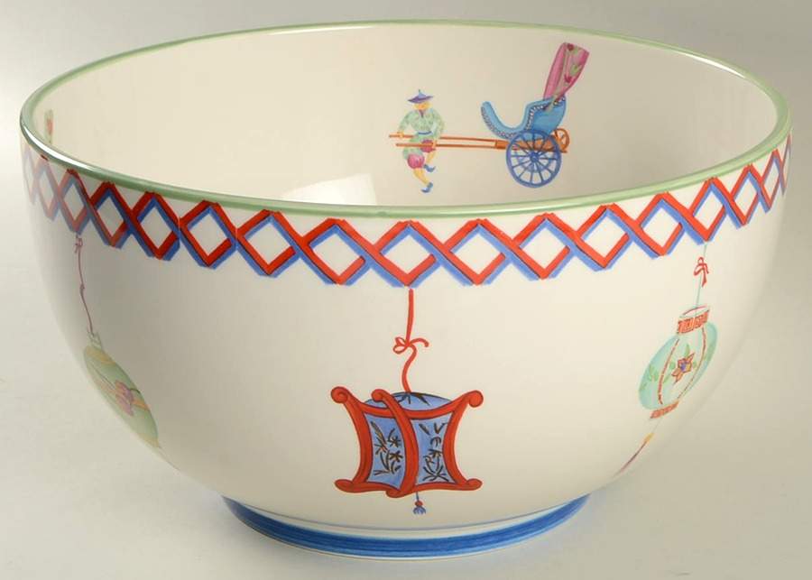 Chinatown 11" Large Salad Serving Bowl by Home James-1