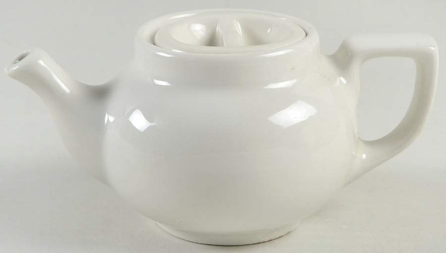 White Boston Individual Teapot & Lid by Hall-1