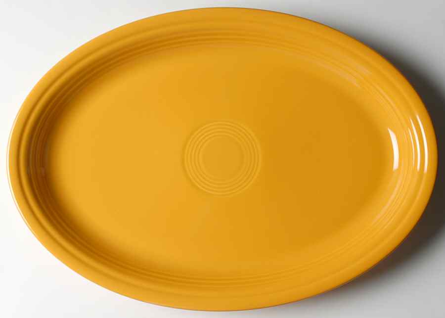 Fiesta Marigold (Intro 2008, 75th Anniversary) 19" Oval Serving Platter by Homer Laughlin -1