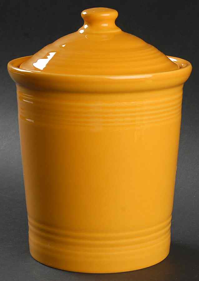 Fiesta Marigold (Intro 2008, 75th Anniversary) Medium Canister & Lid by Homer Laughlin -1