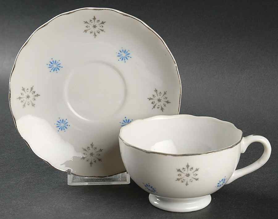 Blue Crystalline Footed Cup & Saucer Set by Hospitality (Japan)-1