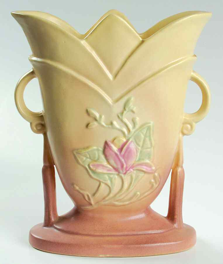 Magnolia (Matte) 8" Handled Vase by Hull-1
