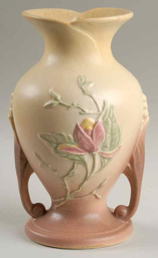 Magnolia (Matte) 8" Handled Footed Vase by Hull-1