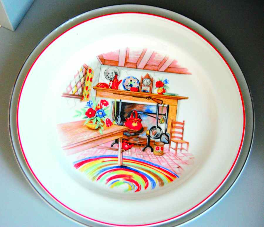 Colonial Kitchen Gray Band Dinner Plate by Homer Laughlin -1