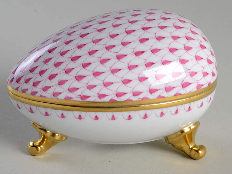 Boxes Egg Box-Gold Feet/Raspberry - No Box by Herend-1