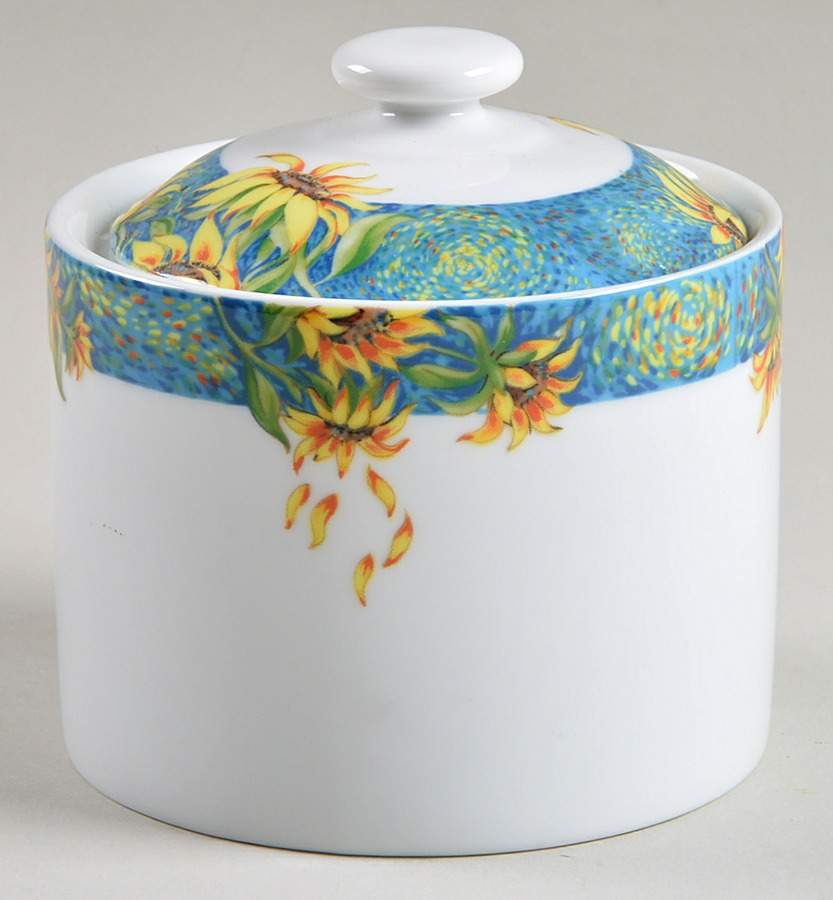 Van Goghs Sunflower Sugar Bowl & Lid by Heartland China-1