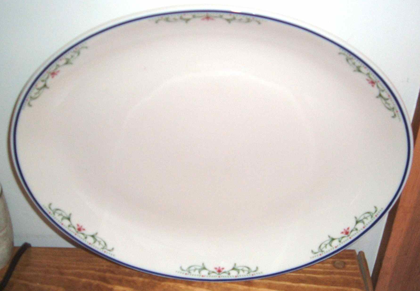 Hanover Blue 14" Oval Serving Platter by Homer Laughlin -1