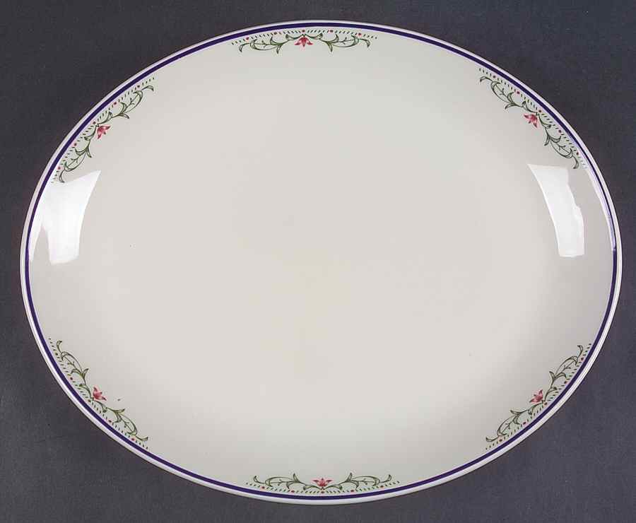 Hanover Blue 13" Oval Serving Platter by Homer Laughlin -1