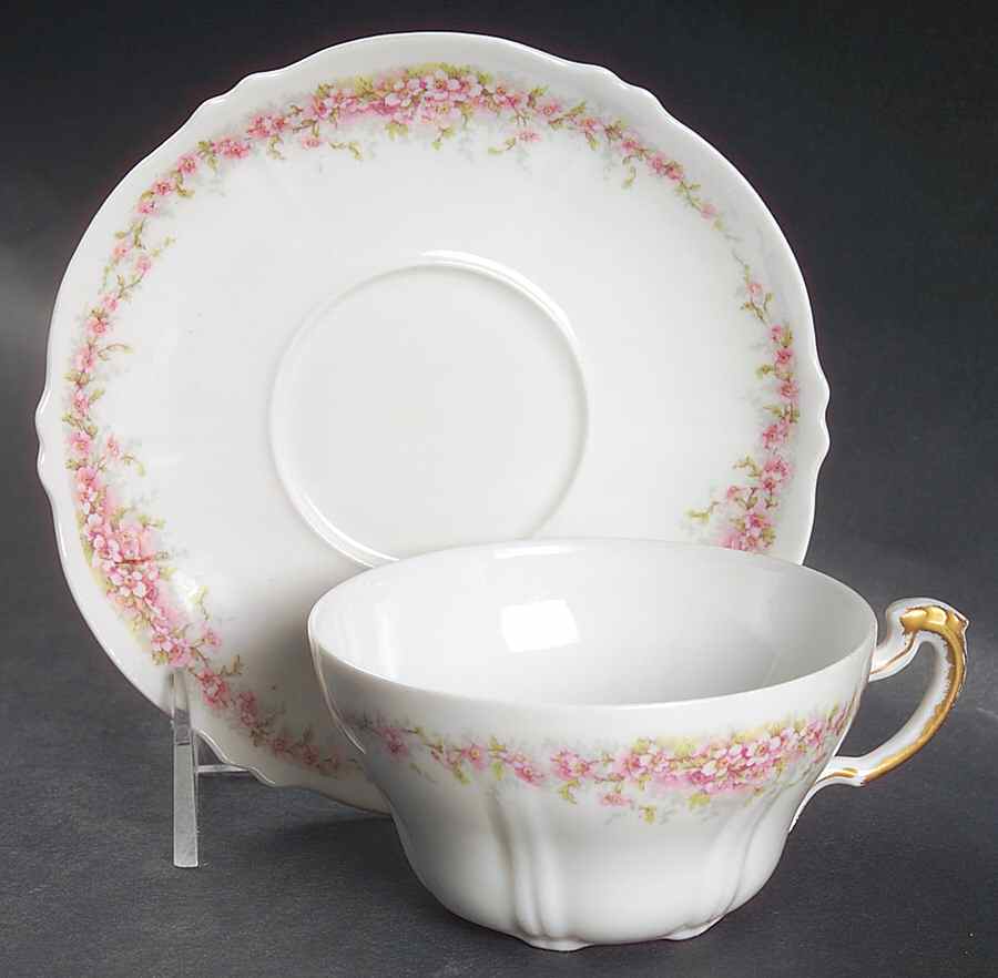 H3853 Flat Cup & Saucer Set by Haviland-1