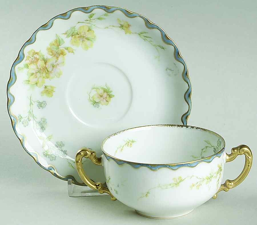 H3504 Flat Bouillon Cup & Saucer by Haviland-1
