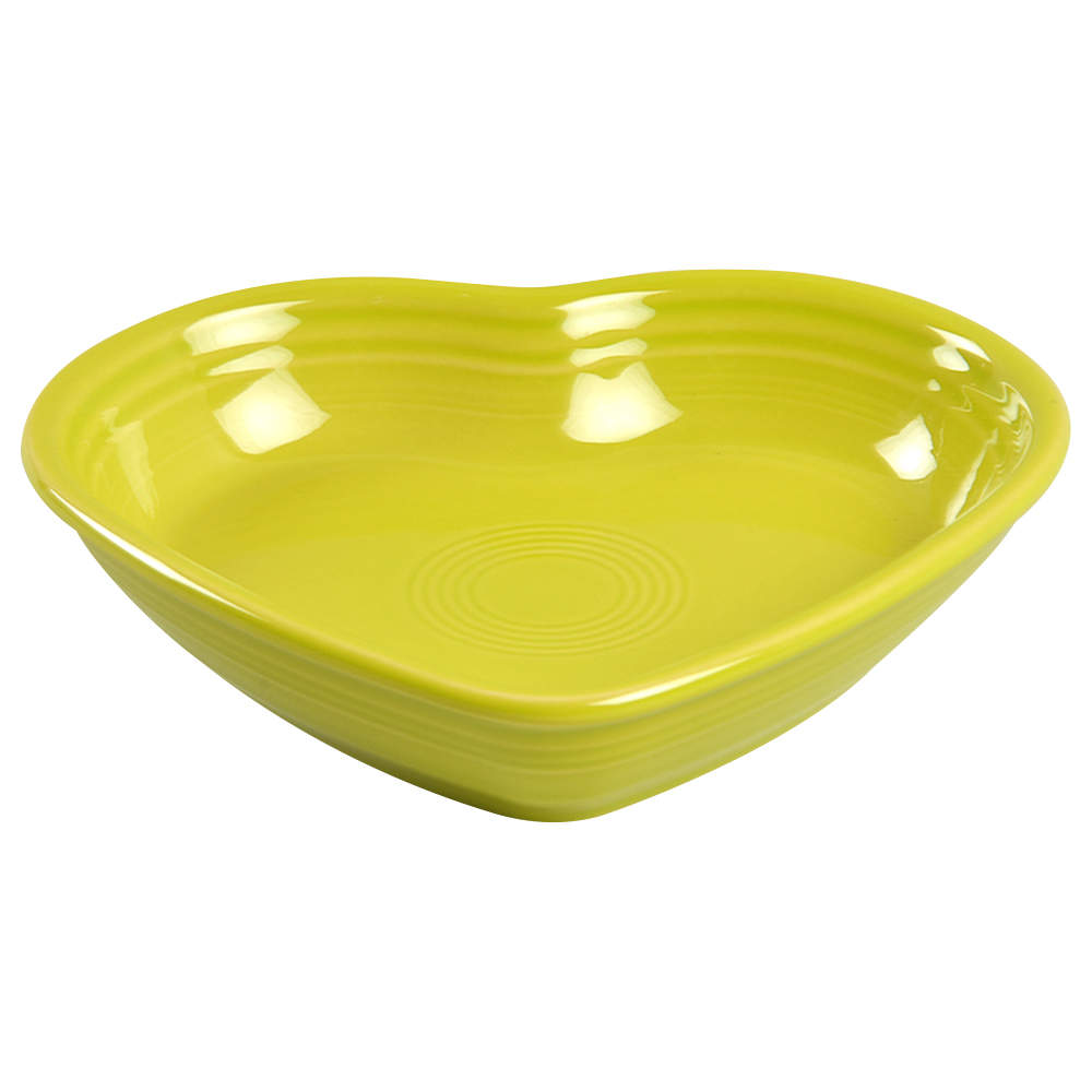Fiesta Lemongrass (Intro 2009) 7" Heart Shaped Bowl by Homer Laughlin -1