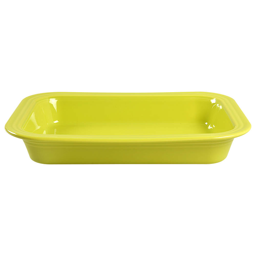 Fiesta Lemongrass (Intro 2009) 14" Rectangular Baker by Homer Laughlin -1