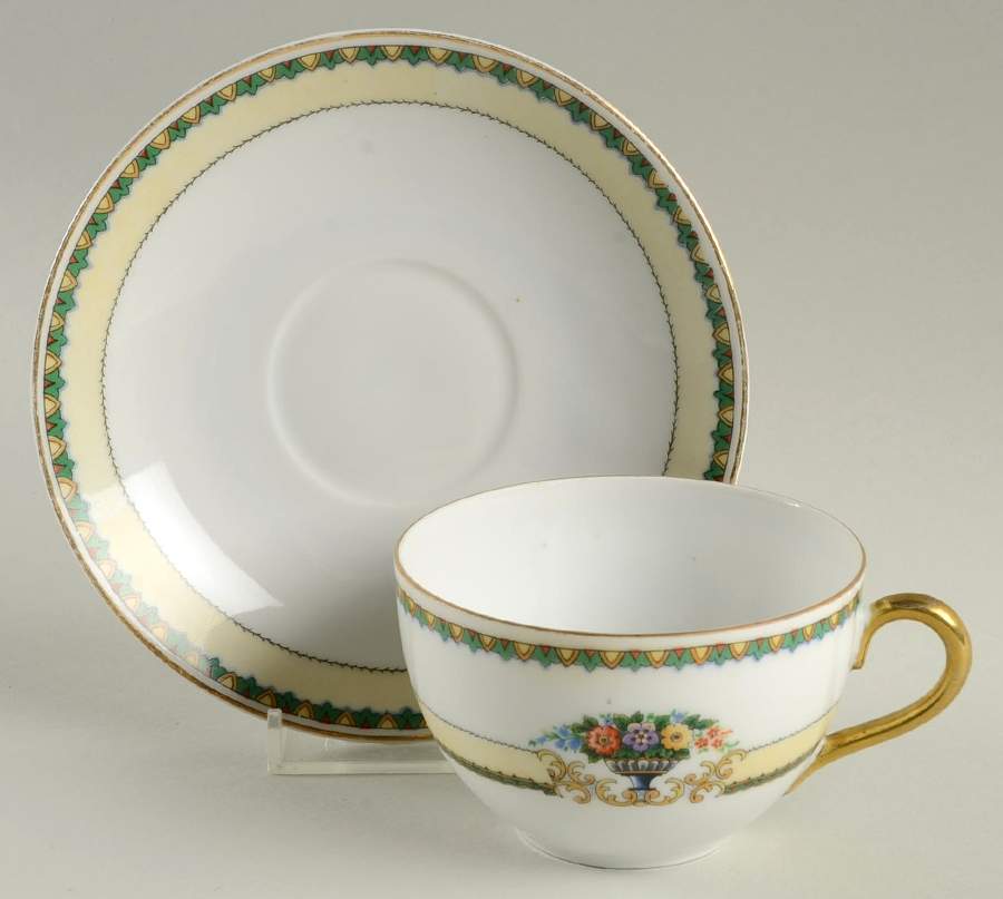 5993 Flat Cup & Saucer Set by H&J Co (Bavaria)-1