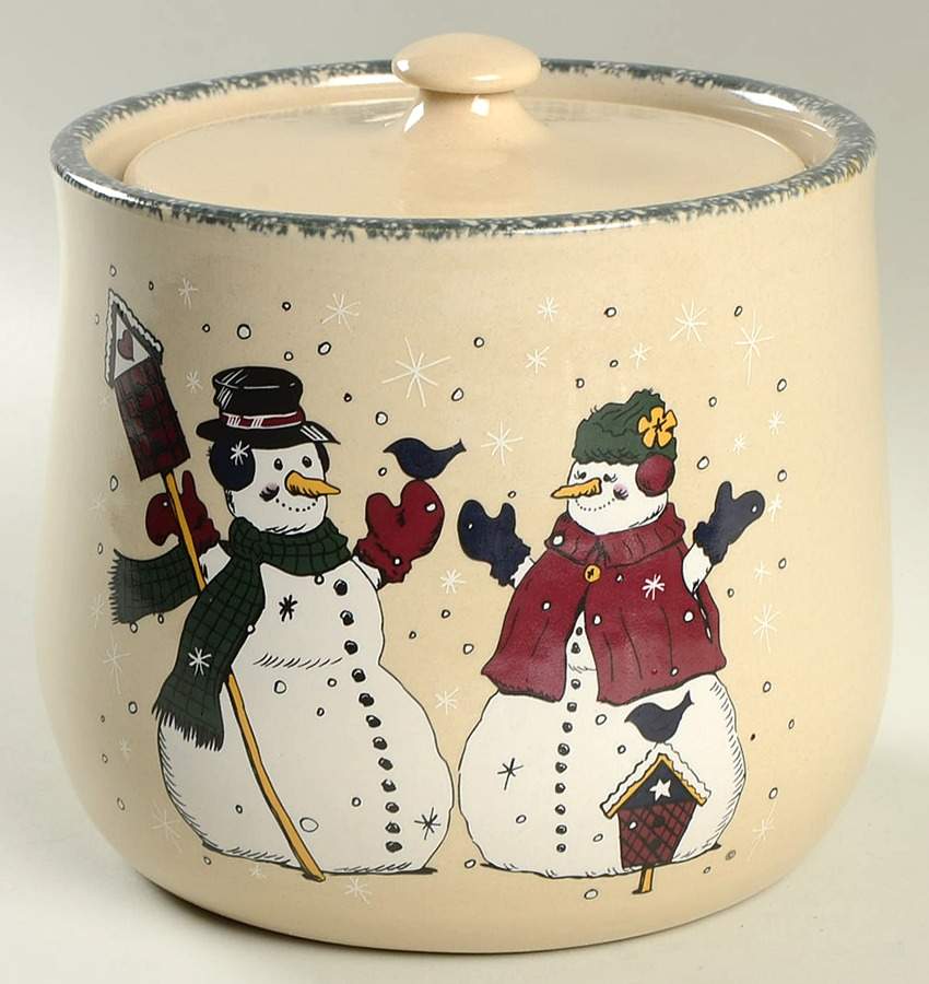 Snowman Cookie Jar & Lid by Home & Garden Party-1