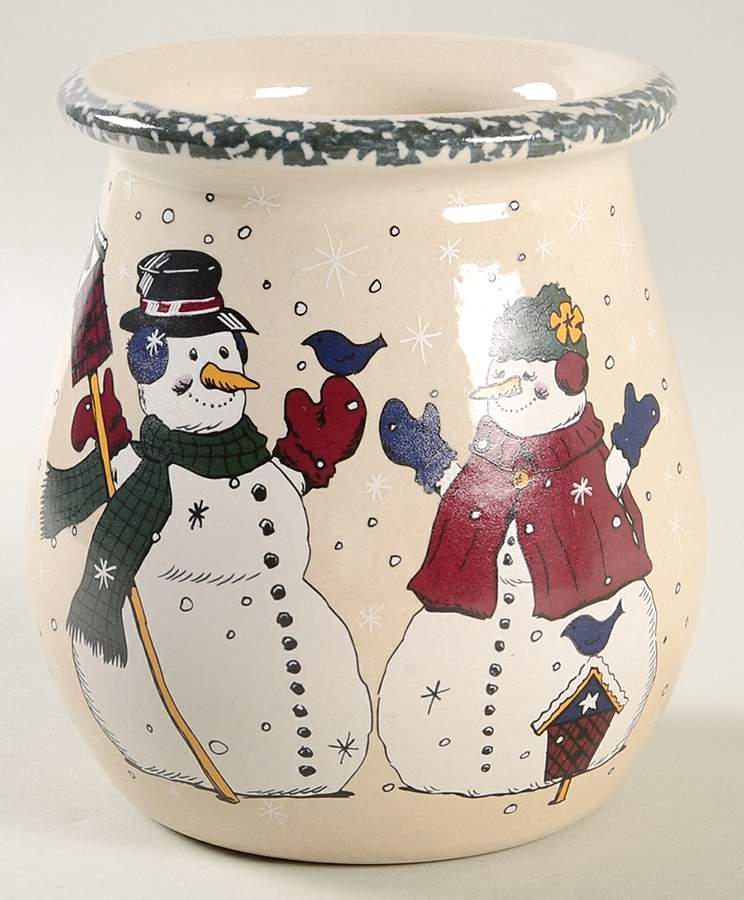 Snowman Utensil Holder by Home & Garden Party-1