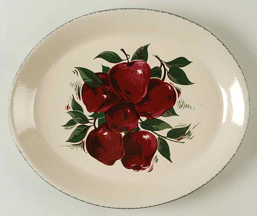 Apple 12" Oval Serving Platter by Home & Garden Party-1