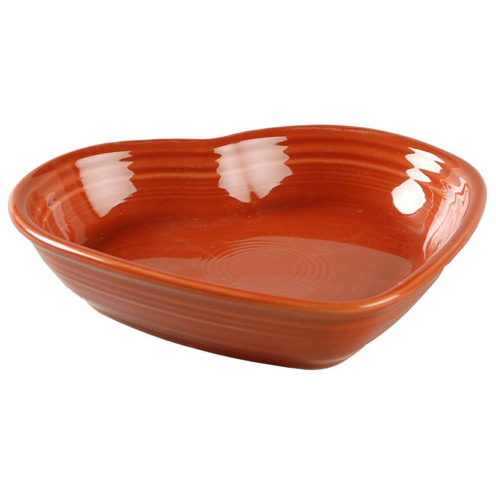 Fiesta Paprika (Intro 2010) 7" Heart Shaped Bowl by Homer Laughlin -1