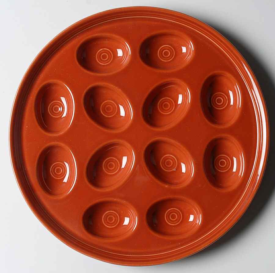 Fiesta Paprika (Intro 2010) Deviled Egg Plate by Homer Laughlin -1