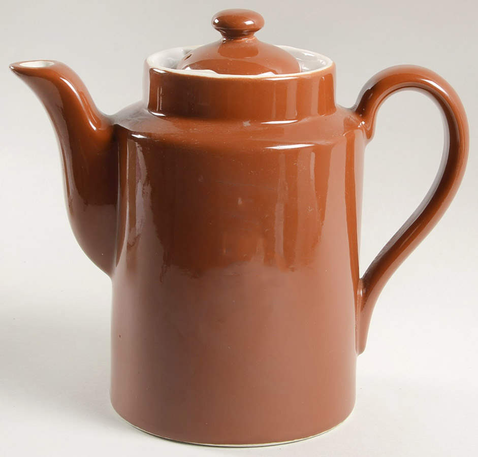 Washington Hall Brown Coffee Pot & Lid by Hall-1