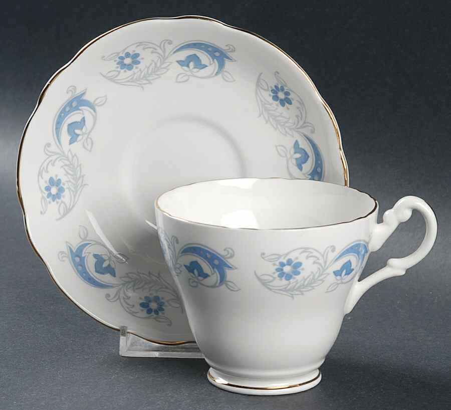 HRG3 Footed Cup & Saucer Set by Harleigh (England)-1