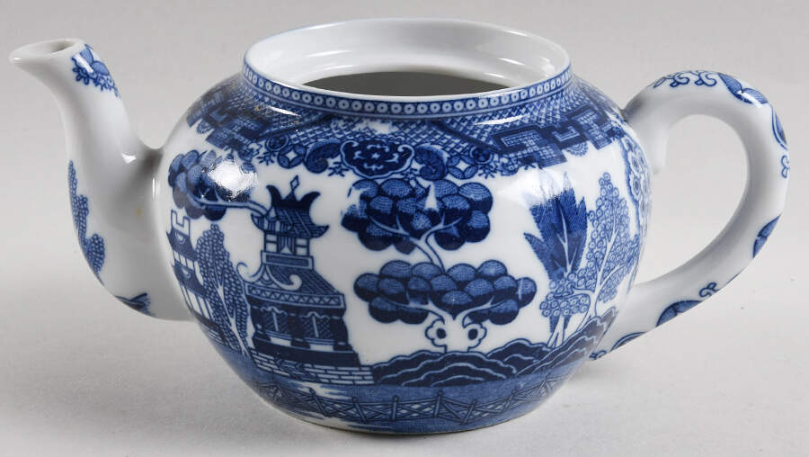 Blue Willow Mini Teapot No Lid by Harold Import Comp-1