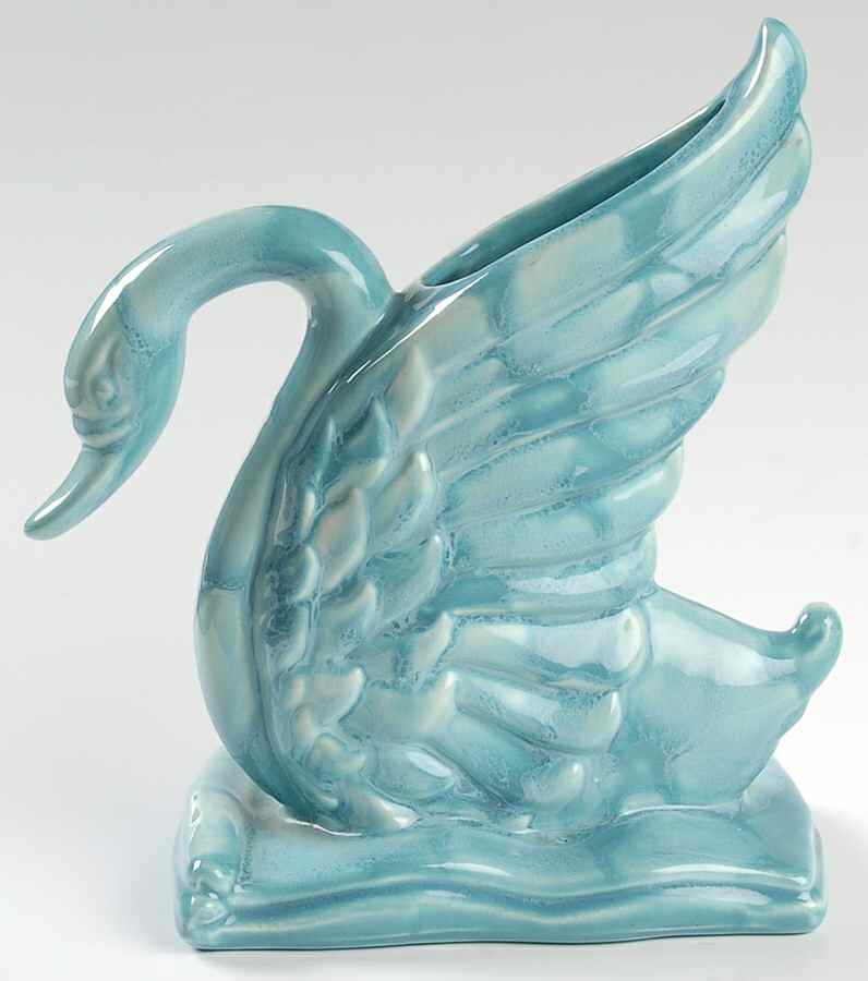 Cloudy Blue (Giftware) 8" Swan Vase by Haeger-1