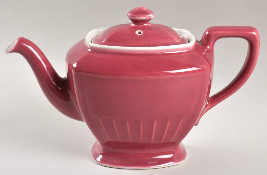 Maroon Hollywood Teapot & Lid by Hall-1