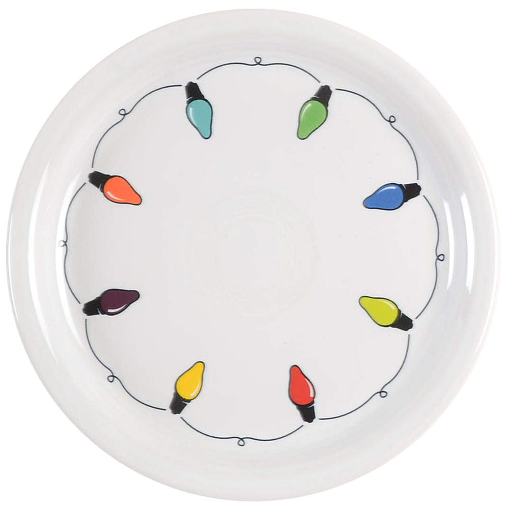 Fiesta Christmas Lights 9" Round Buffet Plate by Homer Laughlin -1