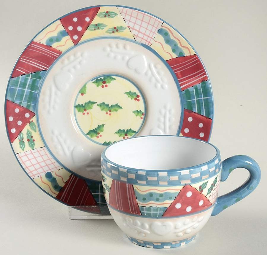 Heartwarming Holiday Flat Cup & Saucer Set by Home Interiors-1