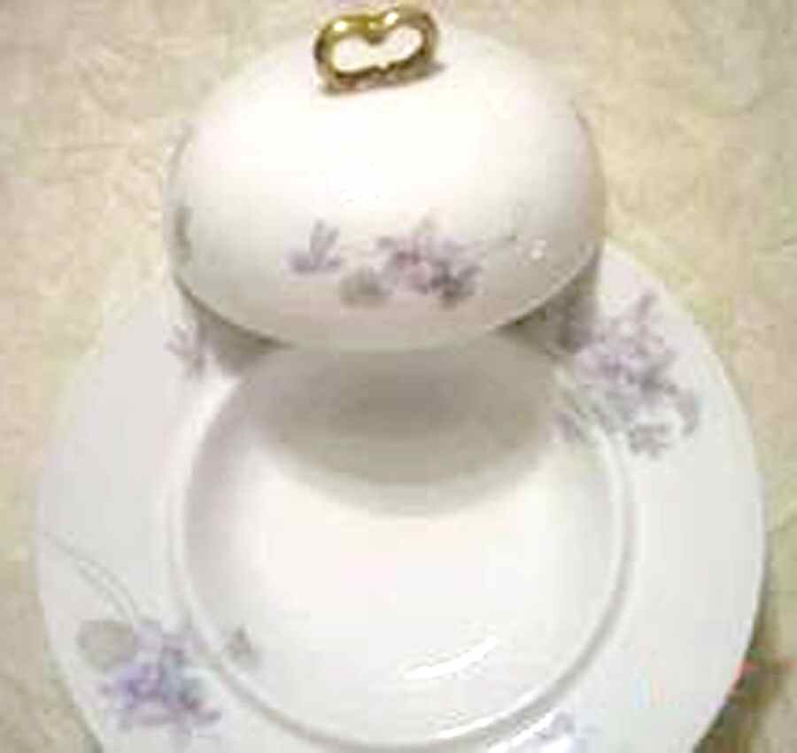 1852 Round Covered Butter by Hub China-1