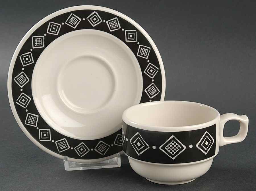 HLC2650 Flat Cup & Saucer Set by Homer Laughlin -1