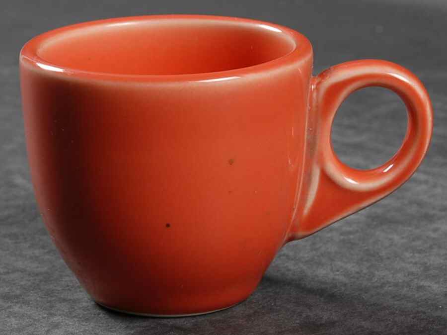 Rolled Edge (Persimmon) Flat Demitasse Cup by Homer Laughlin -1