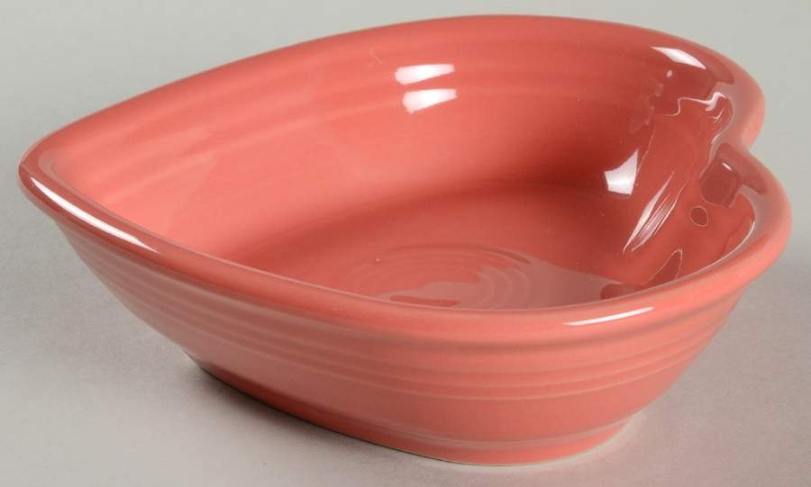Fiesta Flamingo (Intro 2012) 6" Heart Shaped Bowl by Homer Laughlin -1