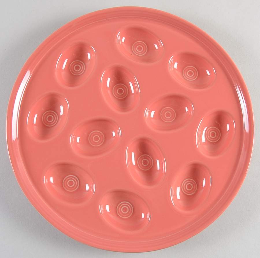 Fiesta Flamingo (Intro 2012) Deviled Egg Plate by Homer Laughlin -1