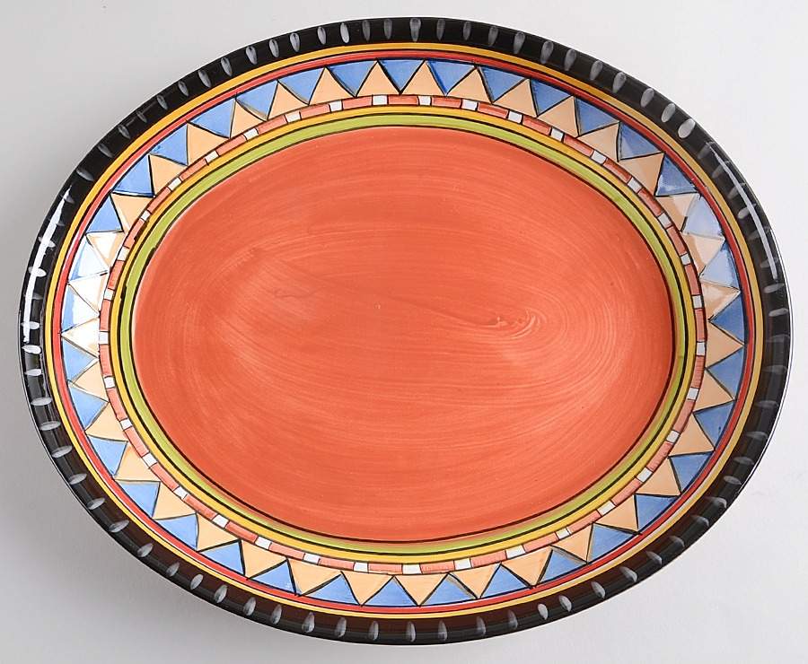 Desert Sand 15" Oval Serving Platter by Hd Designs-1