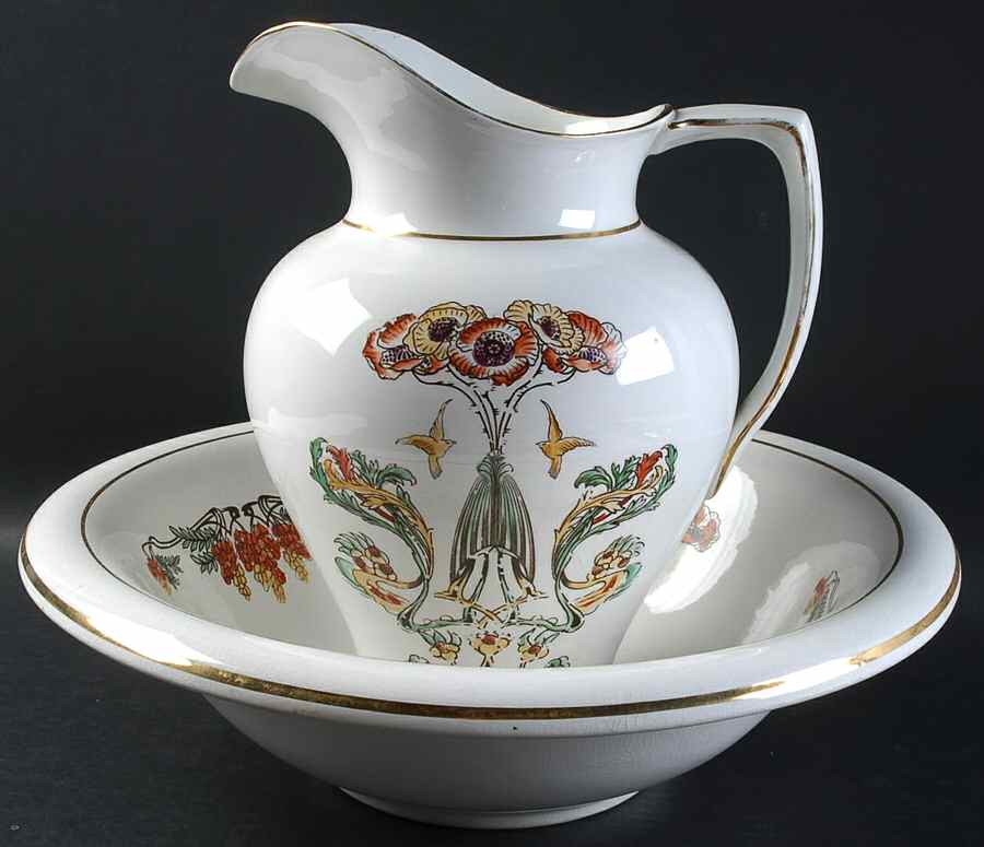 2290 128 Oz Pitcher and Bowl Set by Homer Laughlin -1