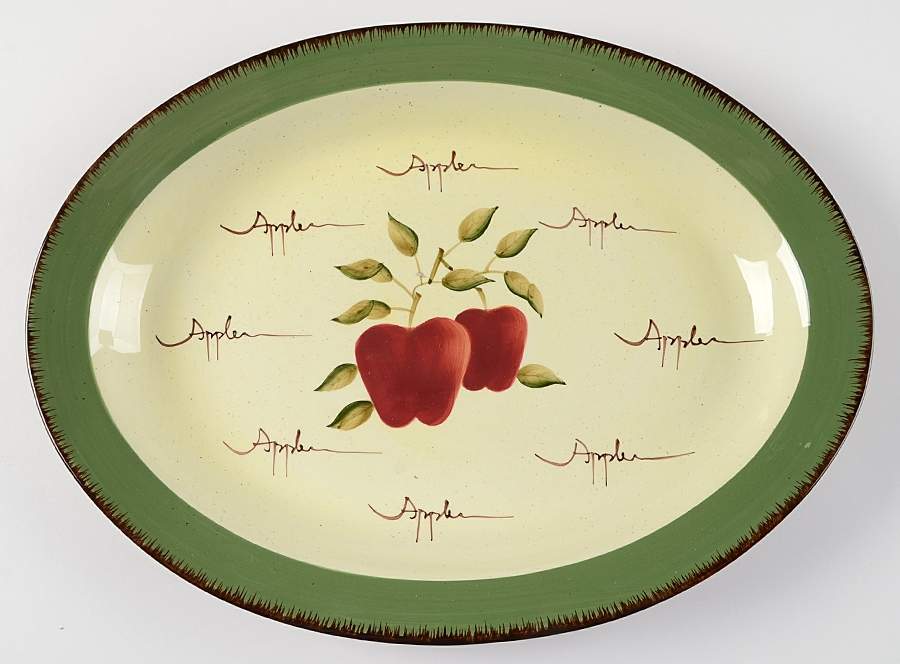 Apple Orchard Collection 16" Oval Serving Platter by Home Interiors-1
