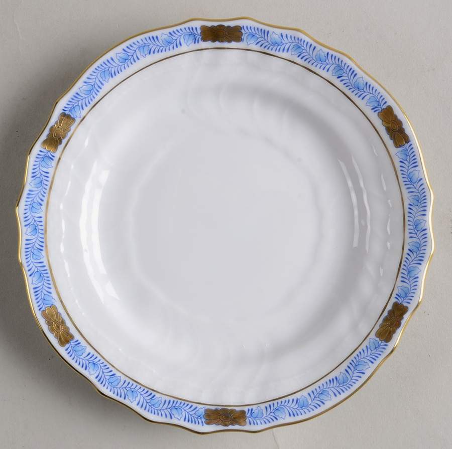 Chinese Bouquet Garland Blue Bread & Butter Plate by Herend-1