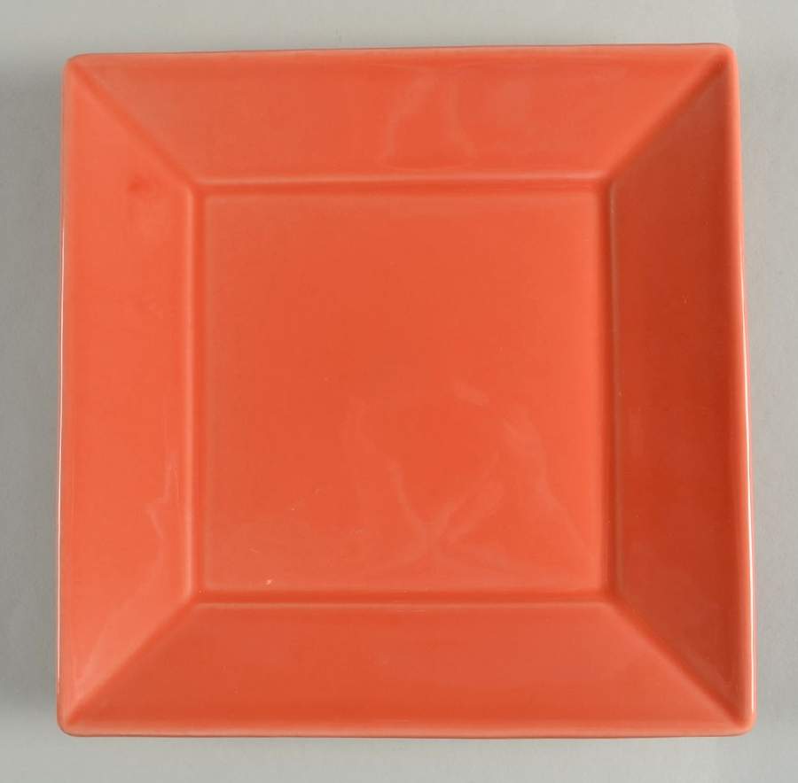 Colorations Persimmon Square Salad Plate by Homer Laughlin -1