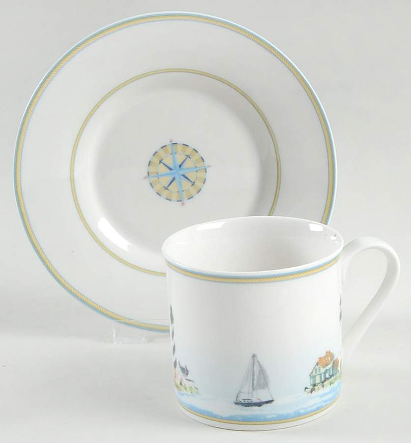 Guardian Shores Flat Cup & Saucer Set by Harbour Lights-1