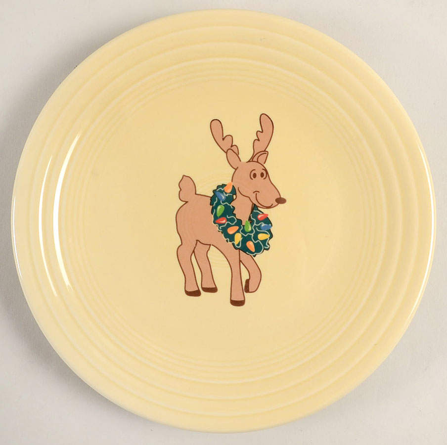 Fiesta Twinkling Reindeer Luncheon Plate by Homer Laughlin -1